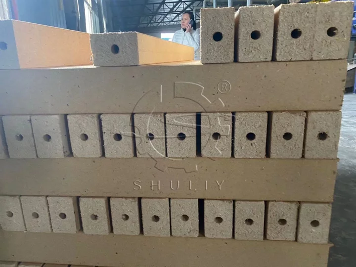 producción de bloques de madera