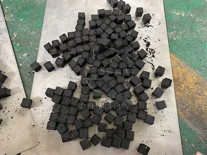 final products of hookah charcoal briquette making machine